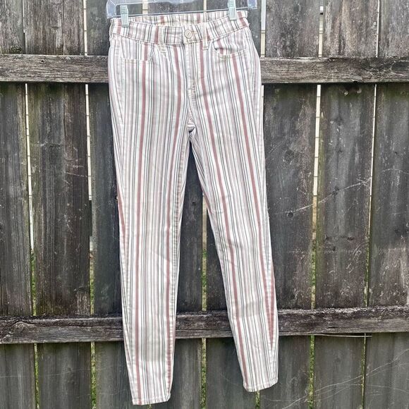 American Eagle Striped Mauve Hi Rise Jegging Jeans | 0 - Picture 2 of 5